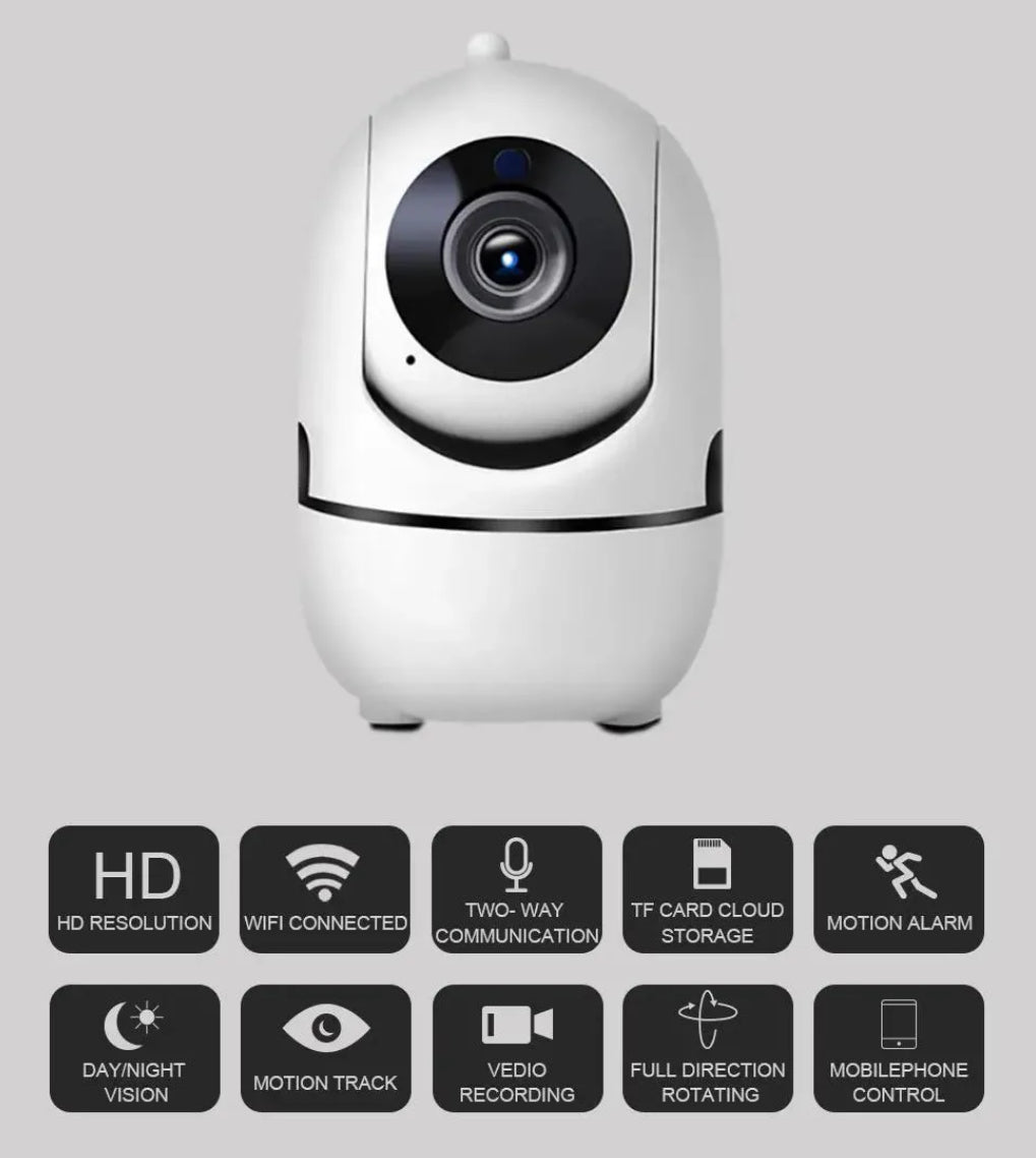 Cámara wifi APP inalámbrica para seguridad del hogar, control de aplicaciones, visión nocturna, impermeable, detector de movimiento