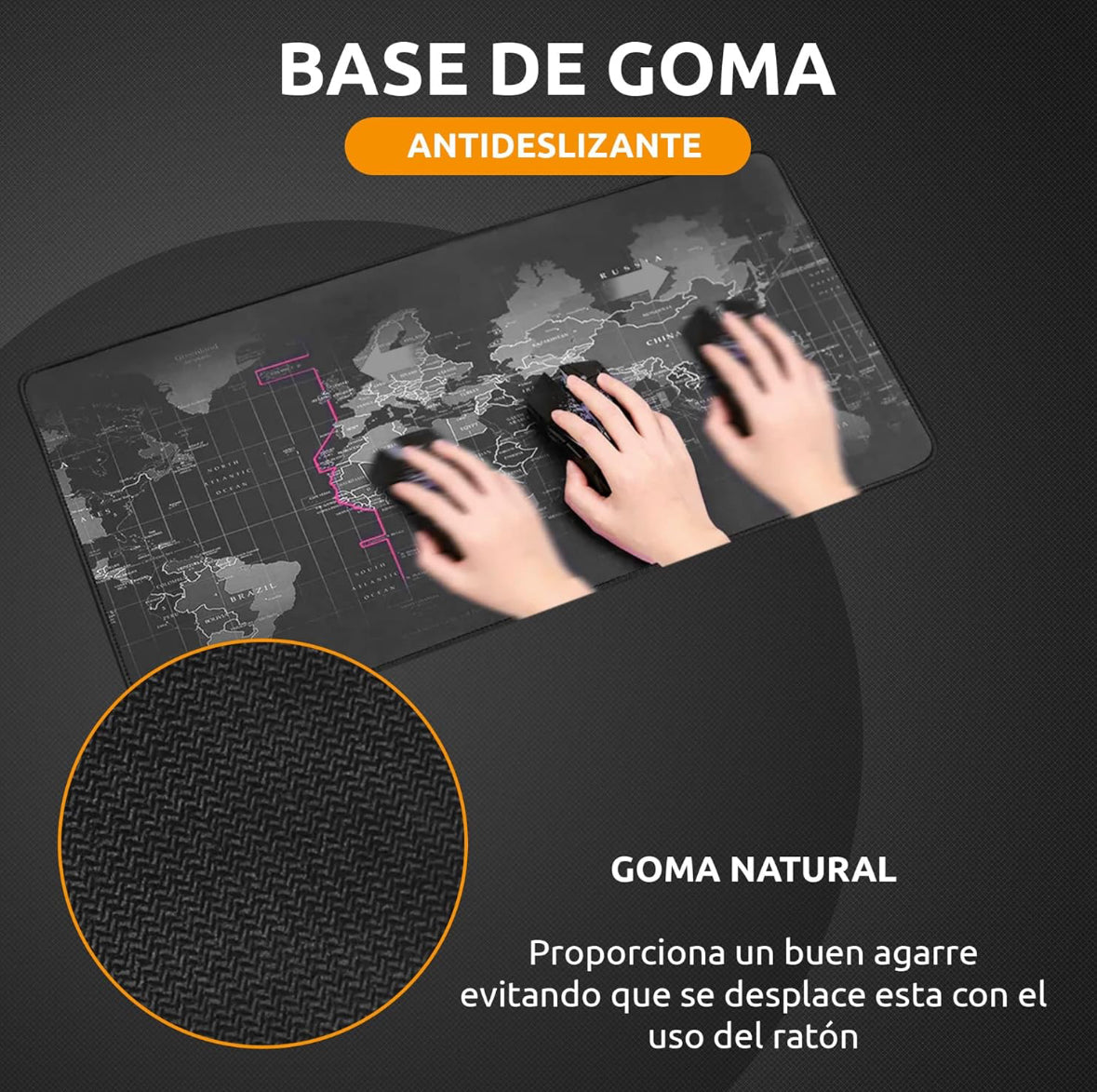 Alfombrilla para Ratón XL, 80 x30 Cm Alfombra Gaming Base de Goma Antideslizante
