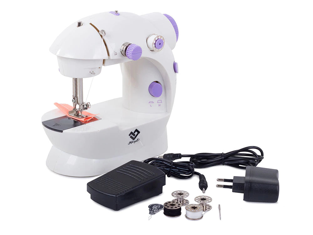 Mini máquina de coser eléctrica 2 niveles de velocidad + accesorios