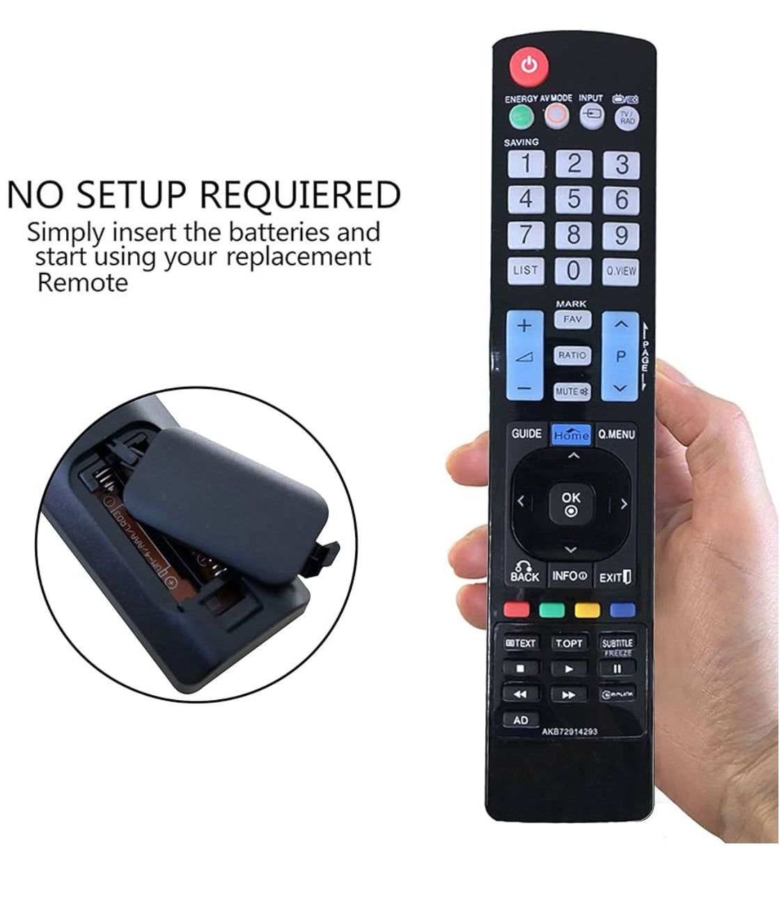 Mando para TV LG compatible con todas las TV LG sin smart TV poner pilas y a funcionar sin configuración