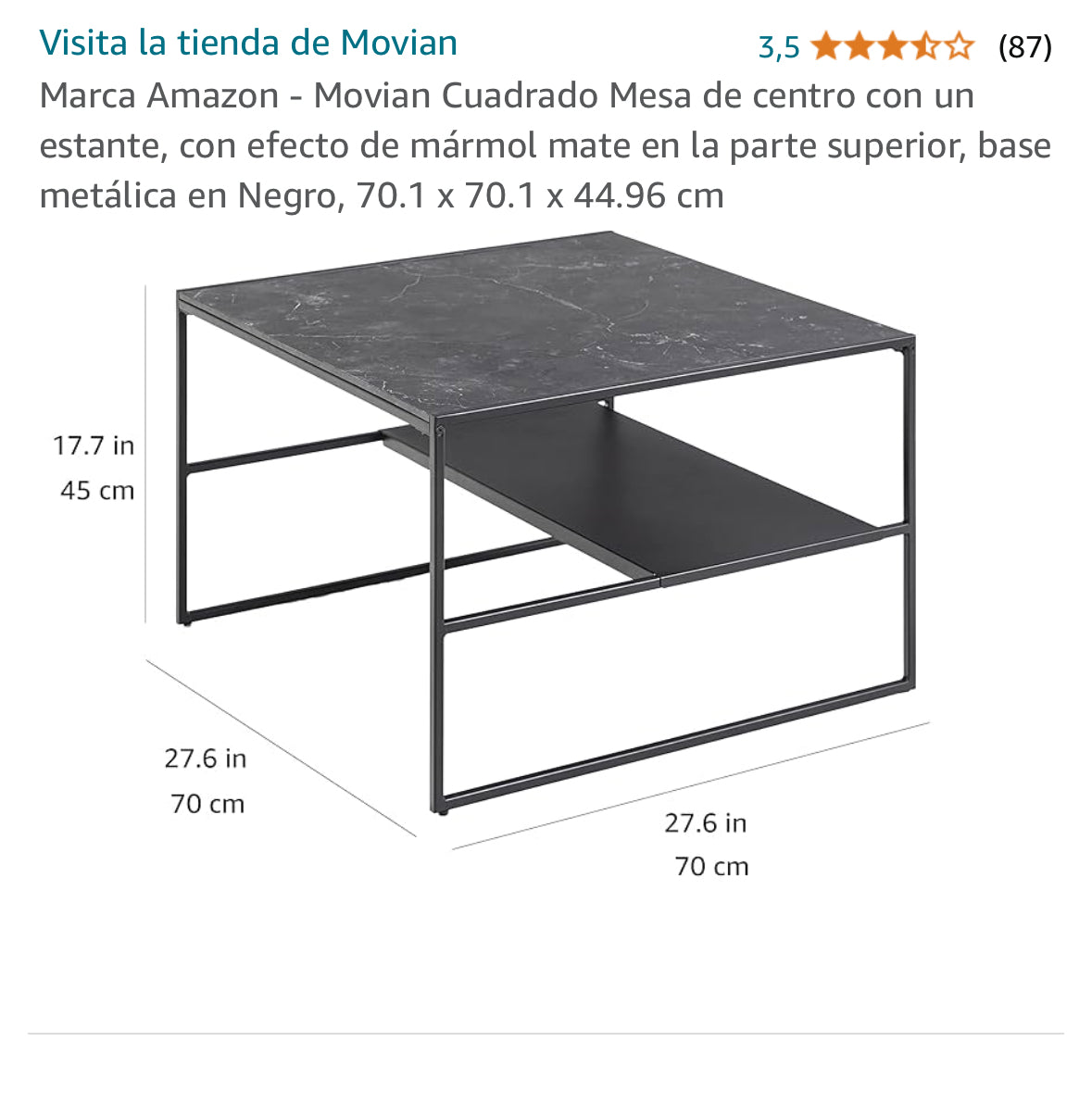 Mesa baja centro comedor AMAZON liquidación