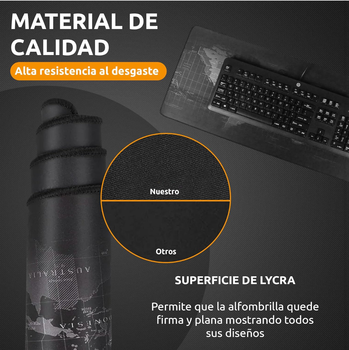 Alfombrilla para Ratón XL, 80 x30 Cm Alfombra Gaming Base de Goma Antideslizante