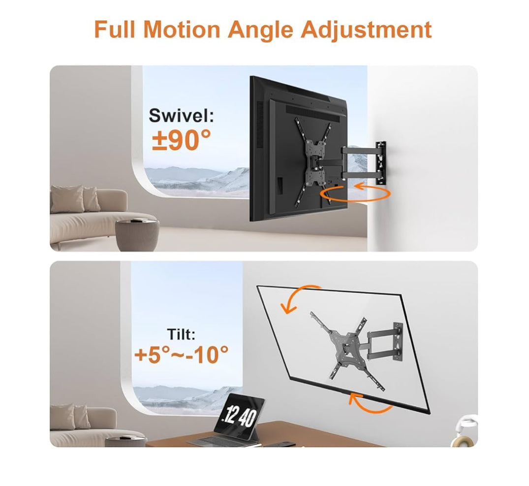 Soporte de TV Pared para TV 26-55", Girar, Inclinar, Extender y Retraer para Mejor Ángulo de Visión, Carga hasta 30kg, MAX VESA 400x400mm
