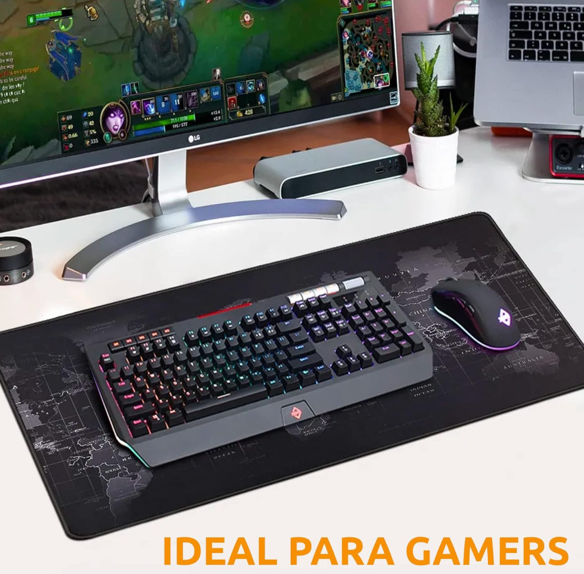 Alfombrilla para Ratón XL, 80 x30 Cm Alfombra Gaming Base de Goma Antideslizante