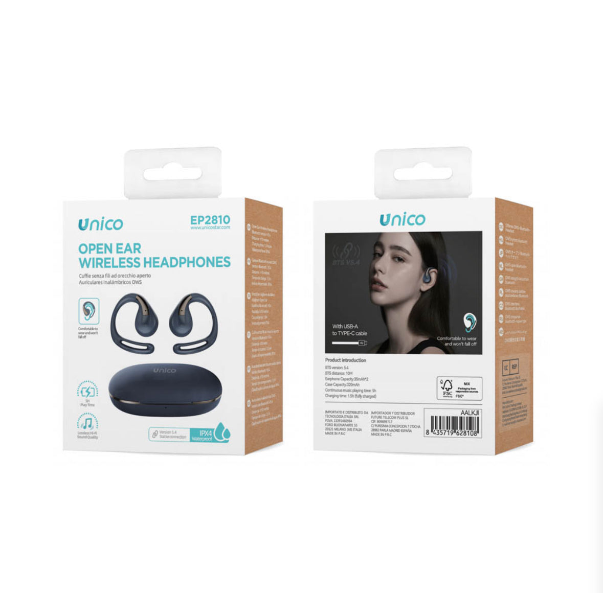 Auriculares bluetooth OWS deportivos – Azul