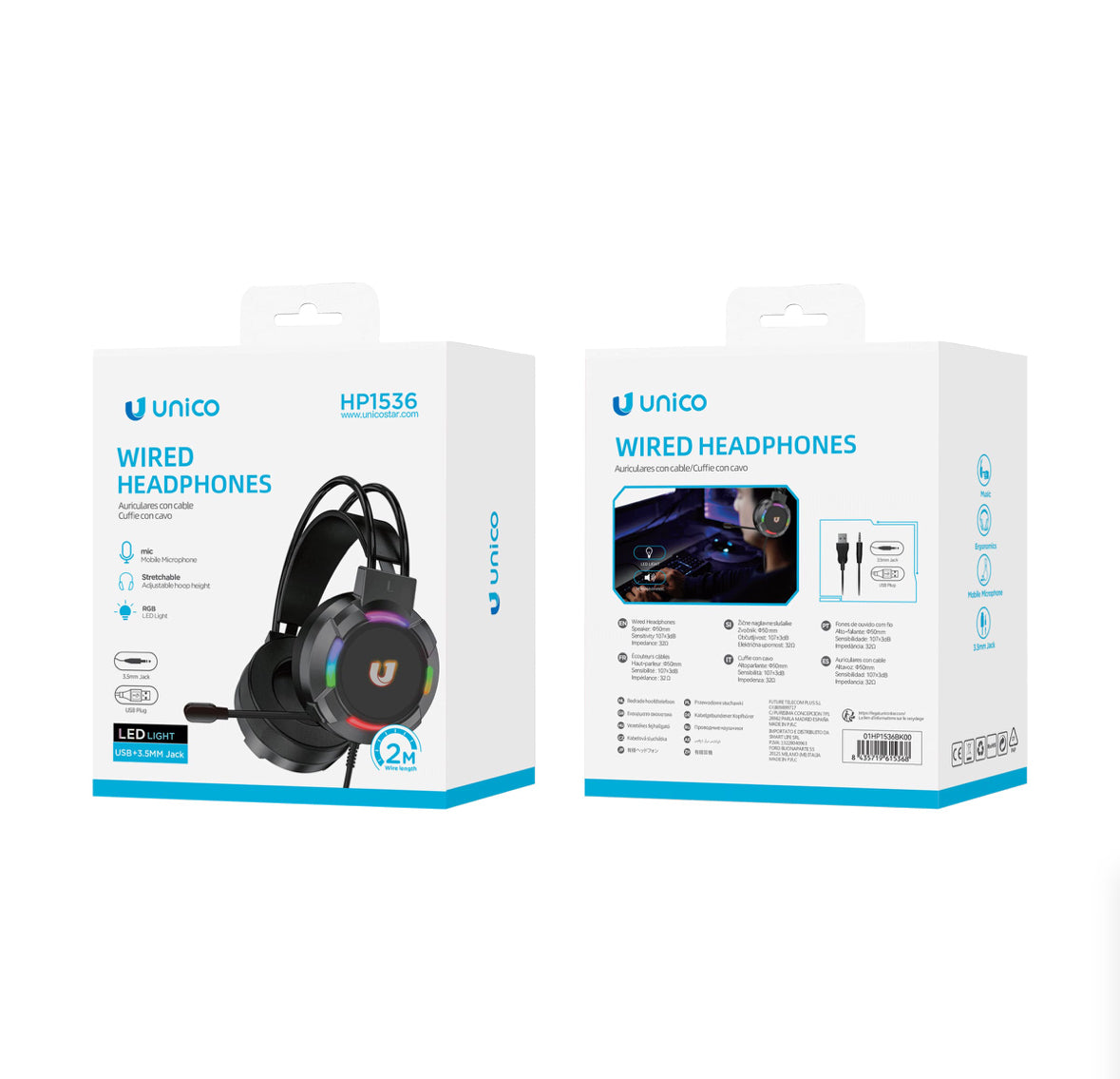 Auriculares con cable Jack 3.5mm diadema – Negro
