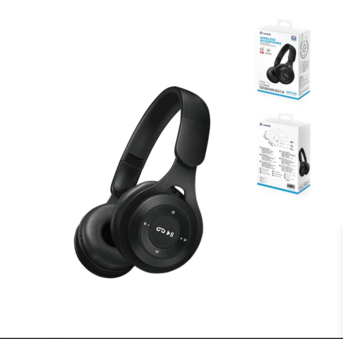 Auriculares bluetooth diadema plegable con control – Negro