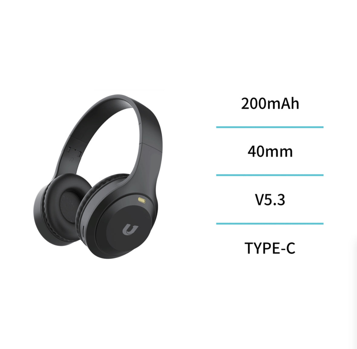 Auriculares bluetooth UNICO diadema plegable – Negro