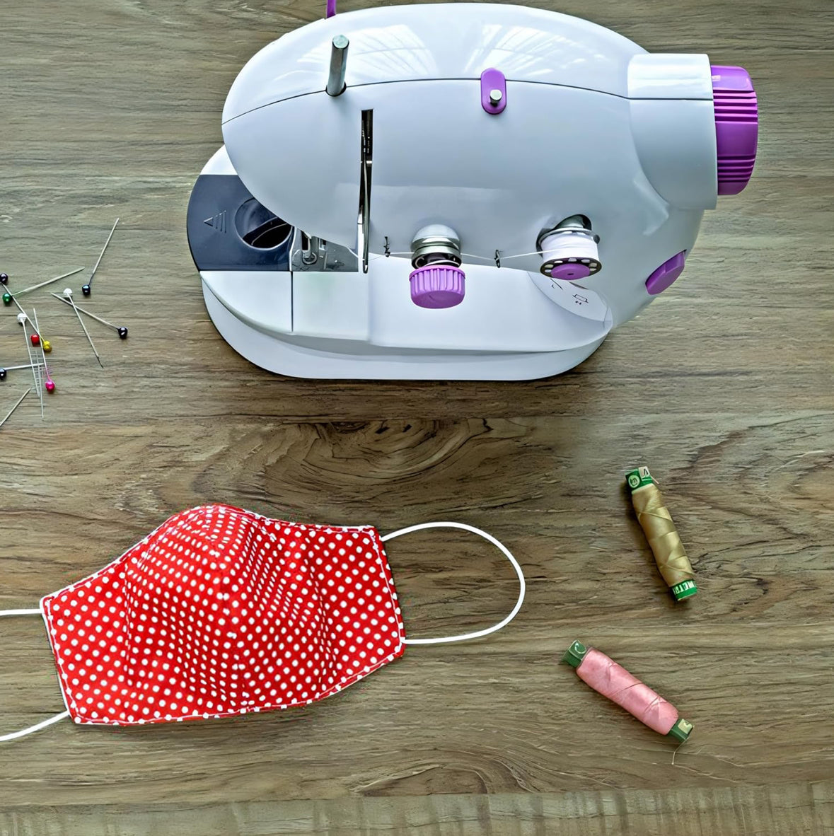 Máquina De Coser Portátil, Mini Máquina De Coser Eléctrica Portátil, 230 V Con 2 Velocidades Y Pedal De Pie, Aguja De Recambio