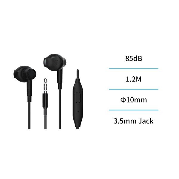 Auriculares con cable Jack 3.5mm semi in-ear