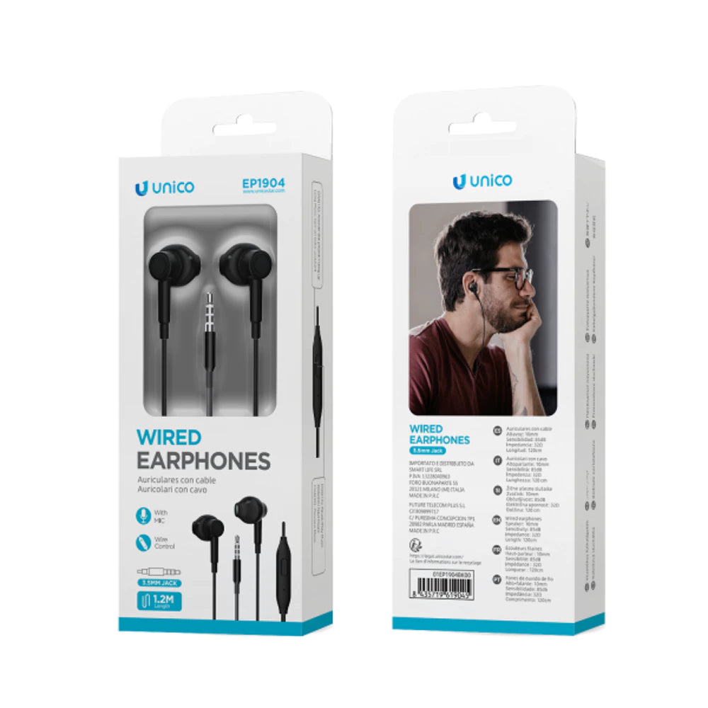 Auriculares con cable Jack 3.5mm semi in-ear