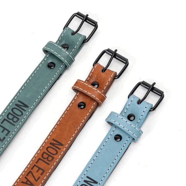 Collar de tamaño 72cm talla L ajustable cuero sintético grabado