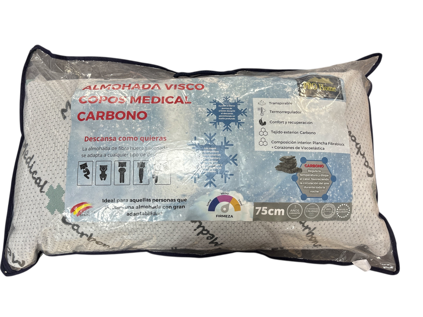 Almohada PRO HOME visco elástica copos 75cm