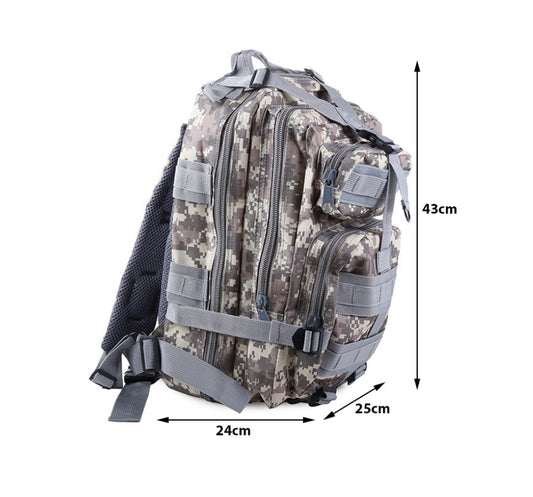 Mochila 25 litros táctica válida para cabina de avión 43x24x25 4 bolsillos con cremallera