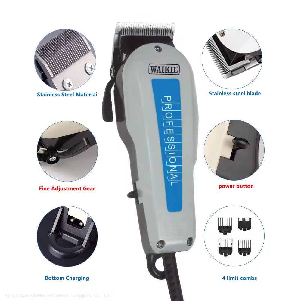 Waikil clipper cortadora de pelo profesional para barbería y uso profesional a cable