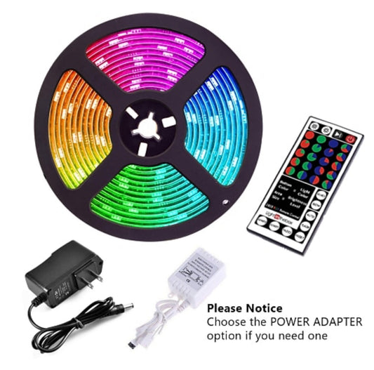 Tira de luces led impermeable de 5m y 16 pies, retroiluminación de tv, rgb, smd2835, control remoto