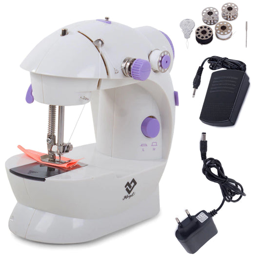 Mini máquina de coser eléctrica 2 niveles de velocidad + accesorios