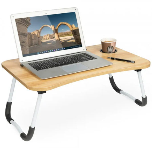 Bandeja para Cama, Mesa Plegable, Ideal para Portátil, Ordenador y Libros, Ergonómica, Mesa Auxiliar con Atril para Leer en la Cama 60x40x26