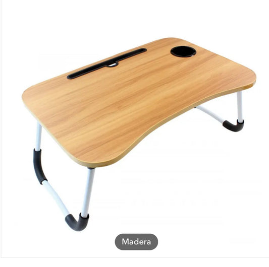 Mesa Plegable para Ordenador, Bandeja Portátil, Atril para Leer en la Cama, Bandeja Pequeña de Desayuno, Soporte de Lectura|60x40x28cm, Marrón