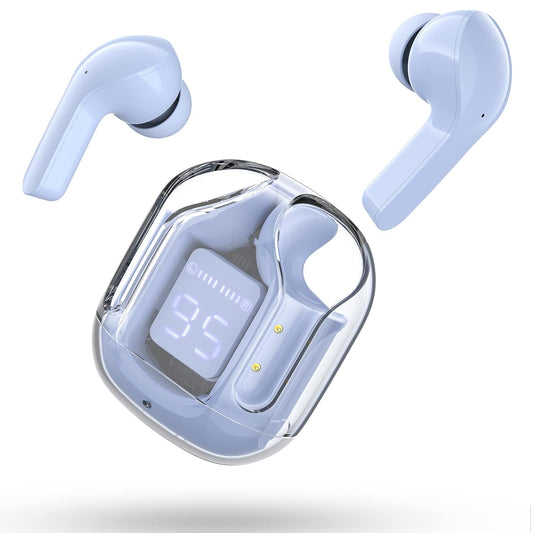 Auriculares intrauditivos inalámbricos con pantalla LED, auriculares Bluetooth con cancelación de ruido, auriculares deportivos impermeables compatibles con Apple/Android, TV, portátil, color azul