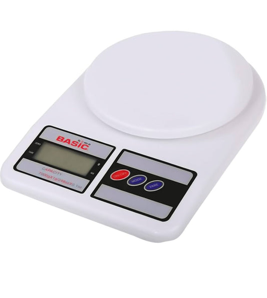 Báscula de Cocina Digital para alimentos con Pilas incluidas. Capacidad 1G- 5KG. Pantalla LCD