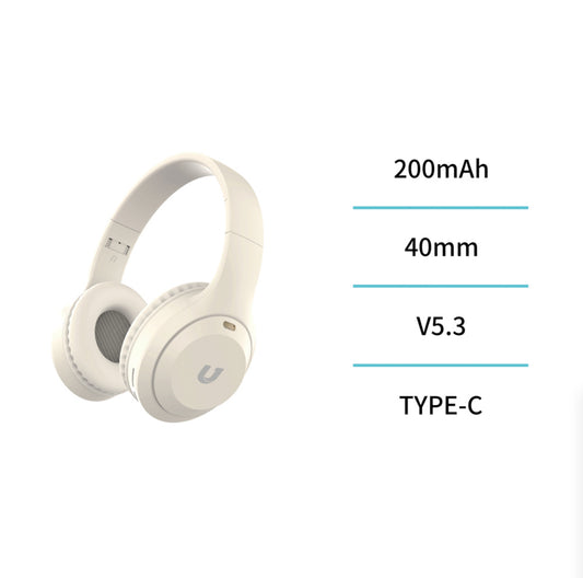 Auriculares bluetooth UNICO diadema plegable Beige – Beige