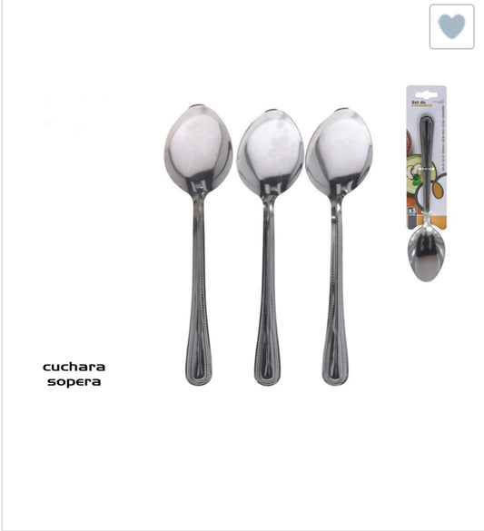 SET CUCHARA MESA X3 METAL