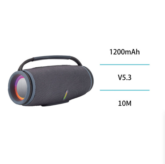 Altavoz bluetooth 12W LED grande – Gris