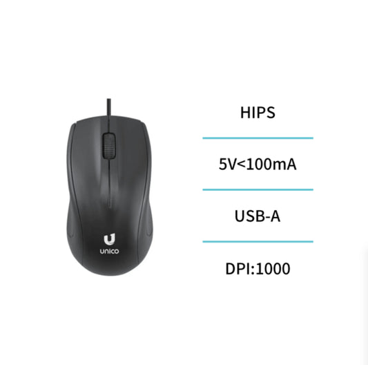 Ratón con cable 3D DPI 1000 1.5m – Negro