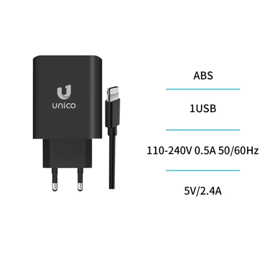 Cargador IPhone USB 2.4A 110V-240V con cable USB a Lightn
