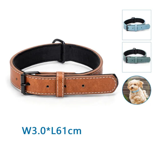 Collar de tamaño 61cm talla M ajustable cuero sintético grabado