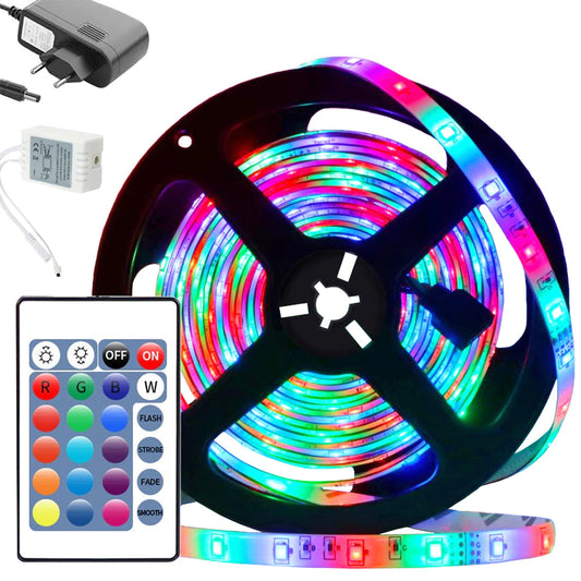 Tira LED 3528 RGB 4,5m set mando a distancia impermeable